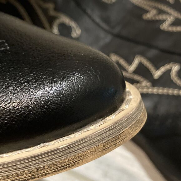 Rollda Women's Western Cowboy Fashion Boots Black US Size 8.5 Embroidered - Picture 11 of 11